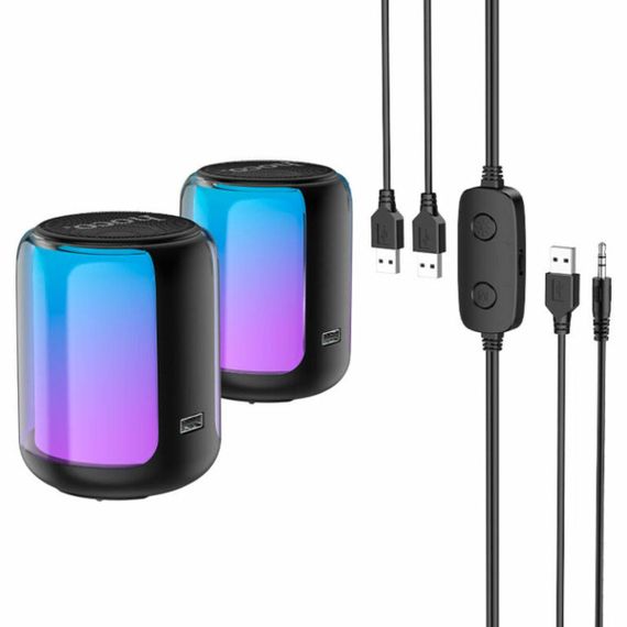 Портативна колонка HOCO BS56 Colorful BT wired 2-in-1 computer speaker Black | Зображення 4