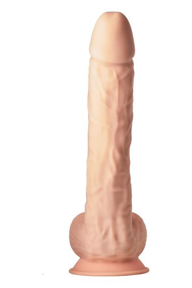 Фалоімітатор гігантський реалістичний Dreamtoys Real Love на присосці з мошонкою, бежевий Sex Aura | Зображення 4