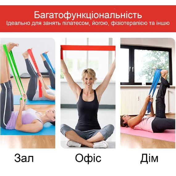 Стрічка-еспандер для фітнесу та реабілітації PowerPlay 4112 0.6мм MediBand Heavy Червона (11кг) | Зображення 9