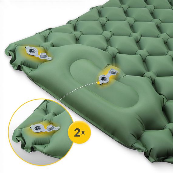 Надувний килимок (каремат) Mountain Goat 190 x 58 x 5 см з вбудованим насосом MG0010 Navy Green (P-5905973400909) | Зображення 4