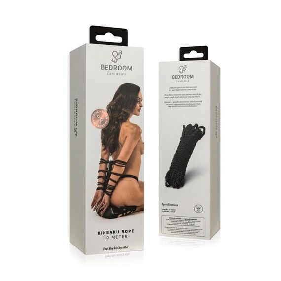 Мотузка для Кінбаку (Шибарі) Bedroom Fantasies Kinbaku Rope (10 м) Чорна | Зображення 6