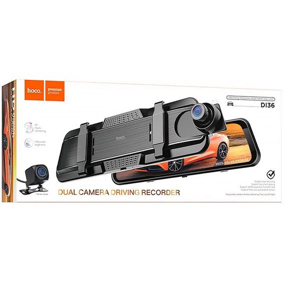 Відеореєстратор Hoco DI36 Dual Camera with Digital display Black | Зображення 5