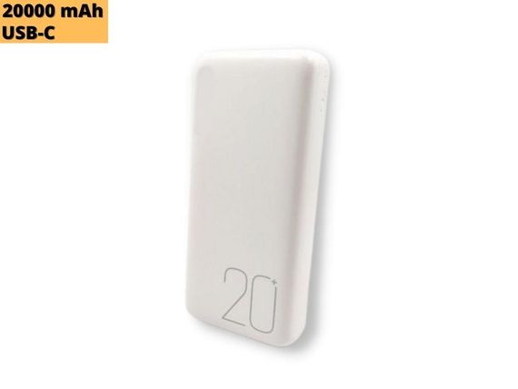 Павербанк зовнішній акумулятор XPRO PR183 20000 mAh з індикацією зарядки білий (32732-01) | Зображення 1