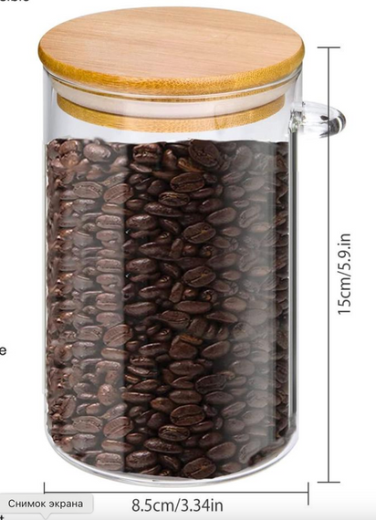 Скляні банки герметичні з кришками та ложками на 540 мл, банки для цукерок із кришками, прозорі банки | Зображення 5