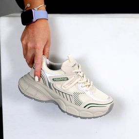 Акцентные молодежные бежевые серебристые кроссовки в ассортименте 37