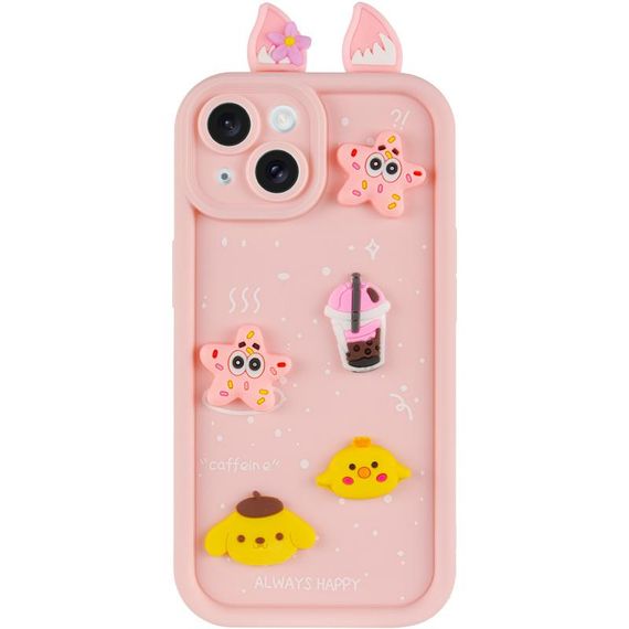Чехол TPU Toys Case with Ears для Apple iPhone 15 (6.1") Light Pink | Зображення 1