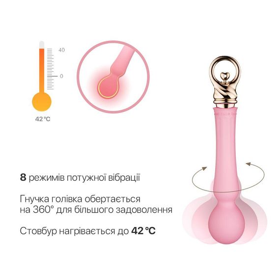 Вібромасажер із підігрівом Zalo Sweet Magic Confidence Wand Fairy Pink — інноваційний дизайн та максимальне задоволення | Зображення 4