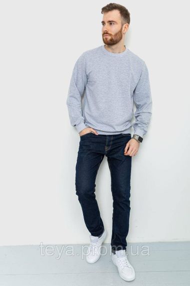 Світшот чоловічий однотонний батал колір світло-сірий розмір 6XL FA_007005