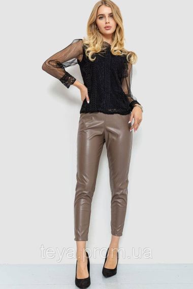 Лосини жіночі з екошкіри колір моко розмір S FA_007886 | Зображення 1