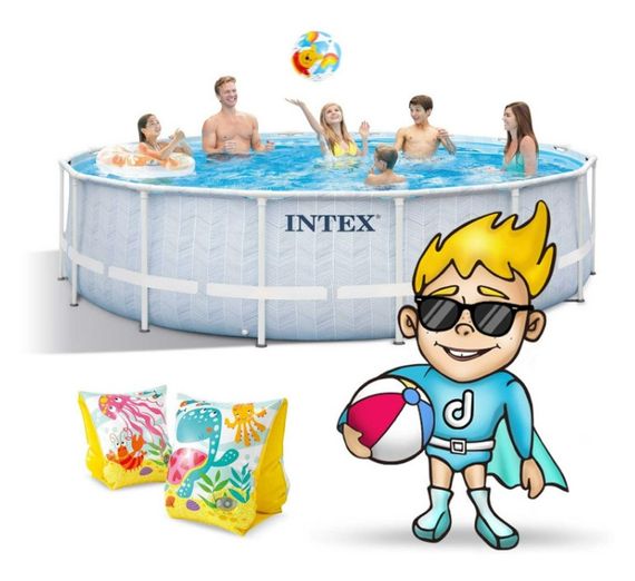 Басейн каркасний 17 в 1 INTEX 26746, 488 х 122 см, біло-синій (DM-26746-17W1) | Зображення 5