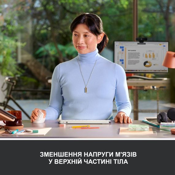 Мишка Logitech Lift Vertical Ergonomic Wireless/Bluetooth White (910-006475) | Зображення 3