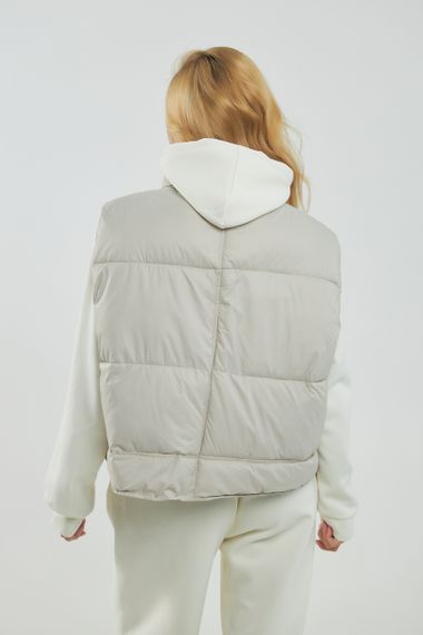 Тепла жилетка на блискавці - бежевий цвет, M (є розміри) | Зображення 1