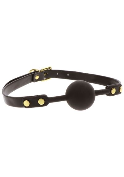 Кляп-кулька з золотою фурнітурою Taboom Ball Gag, чорний Sex Aura | Зображення 3