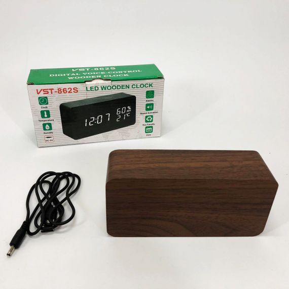 Часы со светящимся табло VST-862S-4, Современные часы с LED подсветкой Настольные LED AL-33 | Зображення 1