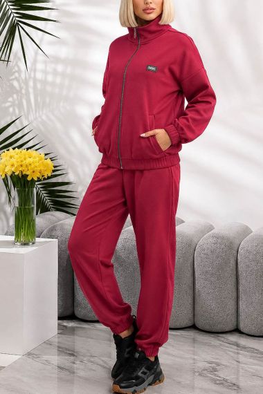Костюм жіночий повсякденний, колір бордовий, 257R133 | Зображення 2