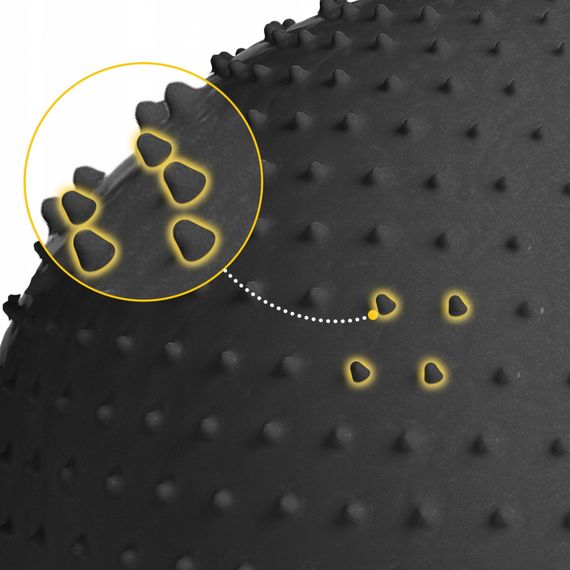 М'яч для фітнесу (фітбол) 4FIZJO 65 см масажний Anti-Burst 4FJ0618 Black (P-5905973400237) | Зображення 3