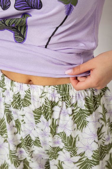 Пижама женская с принтом  -уценка, цвет сиреневый, 243R3755-U-2 | Зображення 4