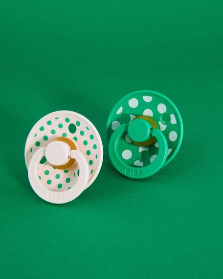 Соска пустушка BIBS Polka Colour Latex кругла 0-6 міс Petal / Cactus | Зображення 3