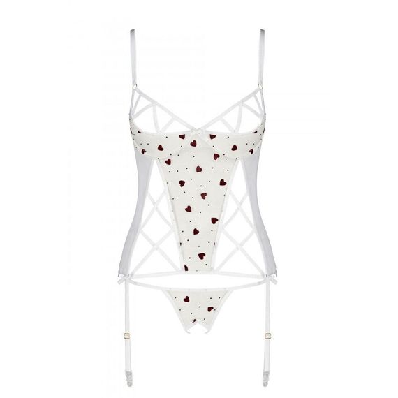 Корсет открытый Passion LOVELIA CORSET Белый S/M | Зображення 2