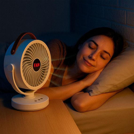 Аккумуляторный мини вентилятор VU-05/FS-25 с поворотом / Вентилятор Mini fan с LED-подсветкой и USB | Зображення 5