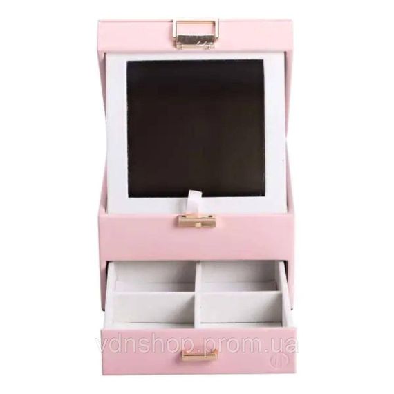 Шкатулка для украшений из эко кожи 2 яруса органайзер для ювелирных изделий HP-5-2P | Зображення 2