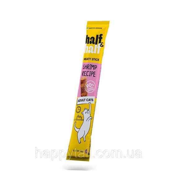 Лакомство Half&Half мясная палочка с креветкой для кошек, 5 г