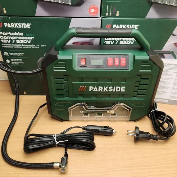 Автомобильный компрессор 12/220в Parkside PMK 150 A1 компрессор для подкачки колёс OT-34 | Зображення 1