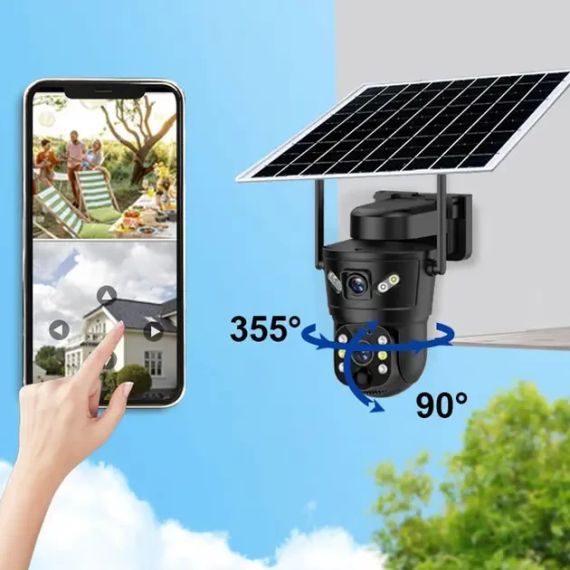 IP камера видеонаблюдения RIAS D05 (v380Pro APP) 4G 2 3MP+3MP | Зображення 1