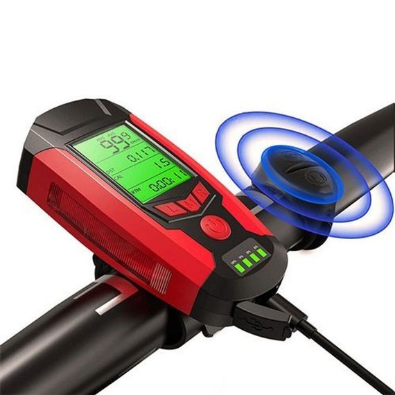 Велосипедный свет на руль AS0808-XPG+2LED(yellow)+2COB(red), Фонарь для переднего колеса велосипеда EC-95 | Зображення 1