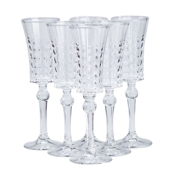 Набір келихів для шампанського 6 шт по 150 мл прозорий HP4156