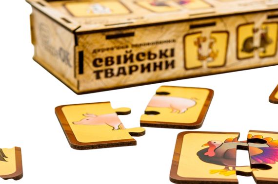 Головоломка дерев'яна  Puz-37351 "Свійські тварини" PuzzleOk | Зображення 5
