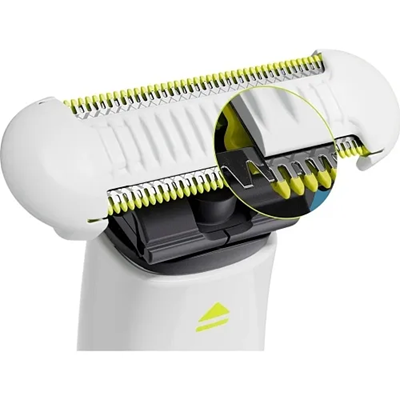 Электростанок Philips OneBlade Intimate QP1924/20 для интимных зон SkinProtect IPX7 аккумуляторный триммер-шейвер Белый | Зображення 3