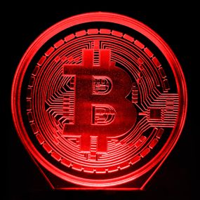 Акриловый светильник-ночник Биткоин красный tty-n001124