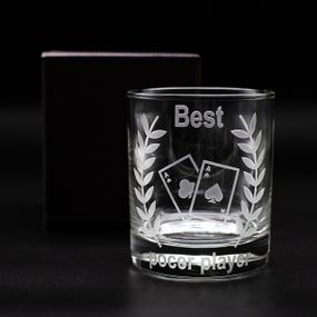 Подарочный стакан 300 мл для виски сока воды с гравировкой лучшему игроку в покер