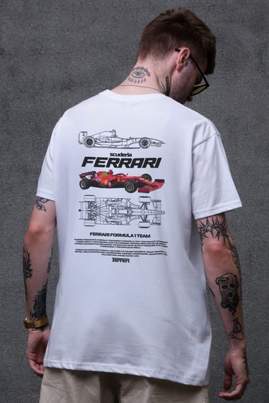 Оверсайз Футболка Without З Принтом Ferrari White