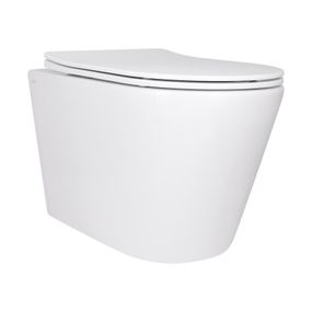 Унитаз подвесной Qtap Scorpio безободковый Ultra Quiet c сиденьем Soft-close QT14332380AW