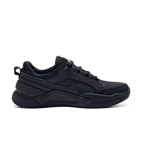 Шкіряні демісезонні кросівки Puma чорні | Зображення 2