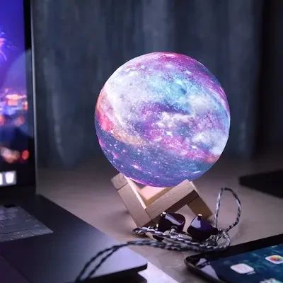 Ночник лампа сенсорный 3D космос Moon-light | Зображення 1