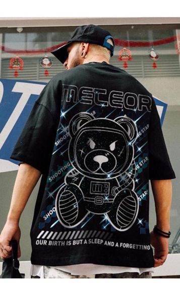 Футболка мужская с принтом повседневная XL Черная