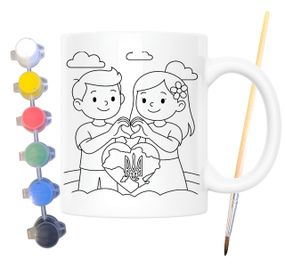 Набір для творчості кружка розмальовка Україна 330 мл біла (КР0149)