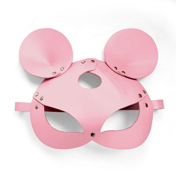 Шкіряна маска зайчика Art of Sex - Mouse Mask, колір Рожевий | Зображення 2