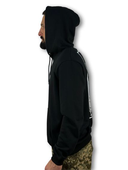 Чорна ХУДІ з принтом "WARRIOR" Розмір S | Зображення 2