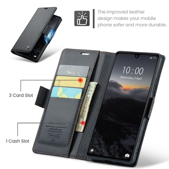 Шкіряний чохол-книжка Retro Case для Xiaomi Redmi 13 колір Чорний | Зображення 3
