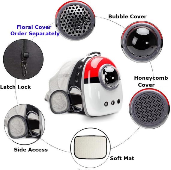 Рюкзак переноска для кошек, космическая капсула, прозрачный пузырьковый переносной рюкзак для животных | Зображення 4