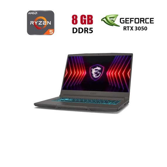 Игровой ноутбук MSI Thin A15 B7UC-009NEU / 15.6" (1920x1080) IPS / AMD Ryzen 5 7535HS (6 (12) ядер по 3.3 - 4.55 GHz) / 8 GB DDR5 / 512 GB SSD / nVidia GeForce RTX 3050, 4 GB GDDR6, 128-bit / WebCam б/у