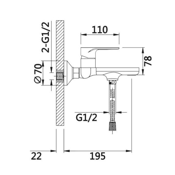 Смеситель для ванны Qtap Jay (c душевым гарнитуром) QTJAY259CRW45553 Chrome/White | Зображення 1