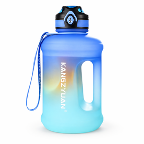 Эко-бутылка KANGZYUAN 1800 мл - Голубая Tritan BPA-free, ударопрочная, спортивная с ручкой и ремешком