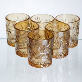 Набір чарок для віскі Shot glass 6 штук по 75 мл коричневий HP-17-39