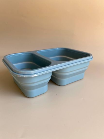 Ланч бокс дитячий силіконовий складний Синій | Зображення 2