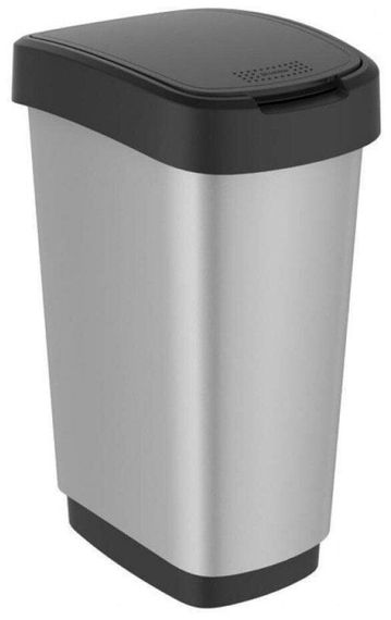 Контейнер для сміття Rotho (Рото) Art Twist 50 л (11677) Сріблястий